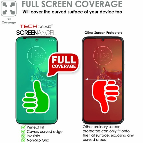 2x TECHGEAR (TPU) FULL COVERAGE Screen Protectors for Motorola Moto G8 Plus - Picture 2 of 6
