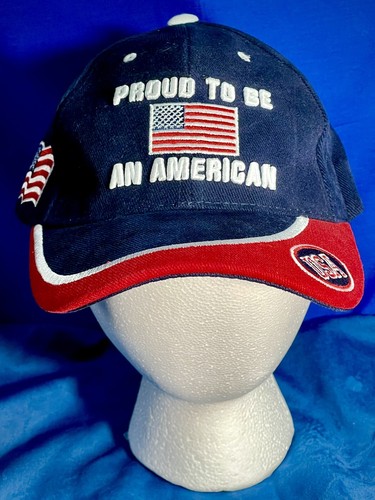 God Bless America USA Hat / Cap Adjustable by Colosseum Red White & Blue Flag - Picture 2 of 5