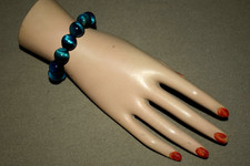 Natural Stone Blue TIGER EYE Bracelet Reiki Healing Beads Stretch Men / Women B1