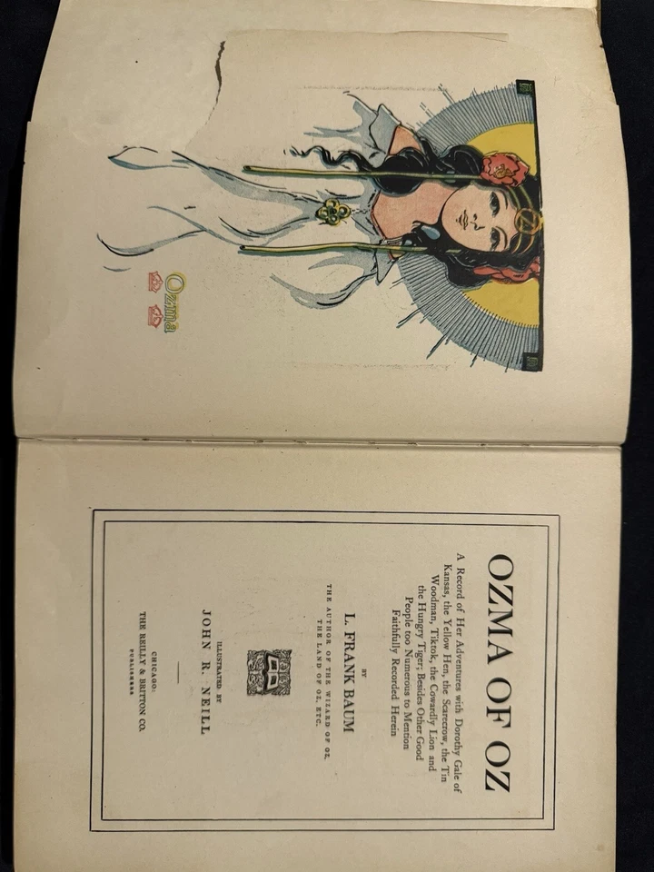 Vintage Wizard of Oz Book #3 "Ozma of Oz" 1907 L. Frank Baum 5th Printing 1918 — 第 4/4 张图片