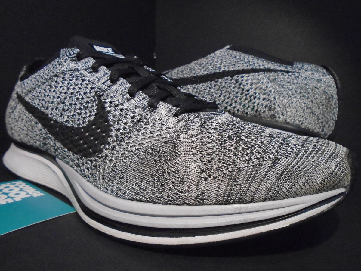 Brace faldt Rektangel 2016 NIKE FLYKNIT RACER ONE TRAINER OREO 1.0 WHITE BLACK GREY 526628-101 12  | eBay