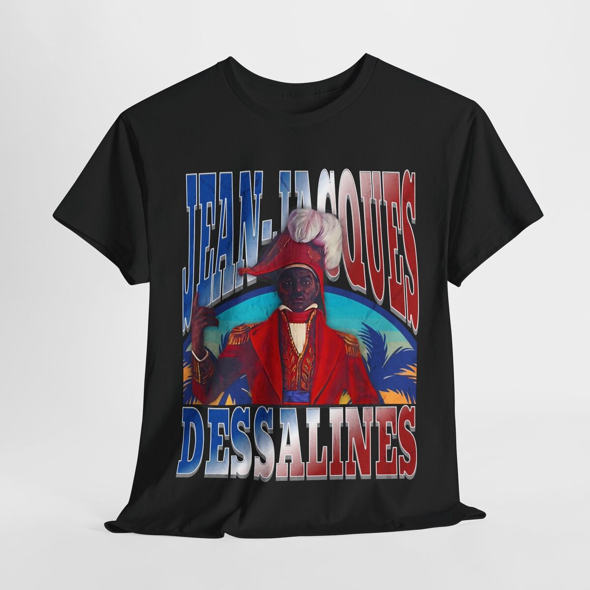 Haiti Flag T-Shirt | 100% Haitian Battery Power Tee Haiti Flag T-Shirt | 100% Haitian Battery Power Tee