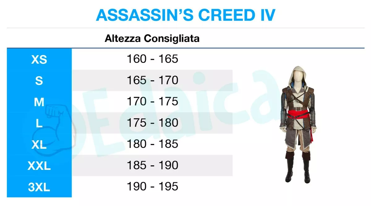 Costume Assassin's Creed IV cosplay completo copia professional Black Flag  adult