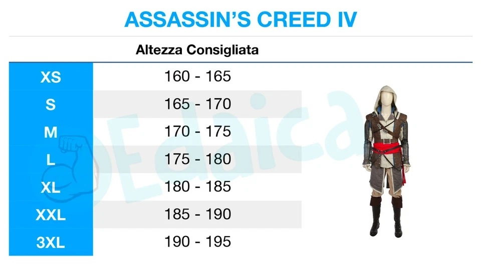 Costume Assassin's Creed IV cosplay completo copia professional Black Flag adult - Photo 2/4