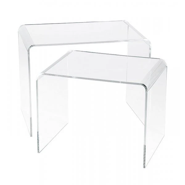 Clear Plexiglass Bedside Table, Black or White “Select Measurements”