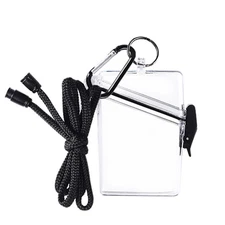 Waterproof Badge Case ID Card Cash Key Cigarette Holder Storage Bag with Lanyard