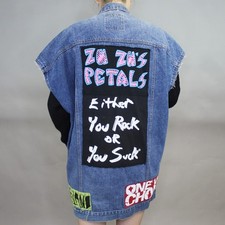 Vintage 90s Patched Denim Vest by American Beauties