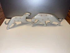2 Vintage Porcelain Leopard Cat Figurines Crowning Touch Japan MCM