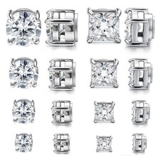 5-8MM 8PCS Set Magnetic Clip On Earrings Non-Piercing Stainless Steel Stud Set