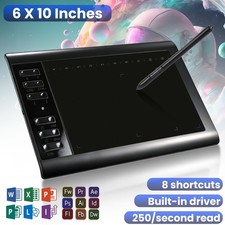 10x6in Profession Digital Drawing Tablet Graphics tablet with Battery-free Pen