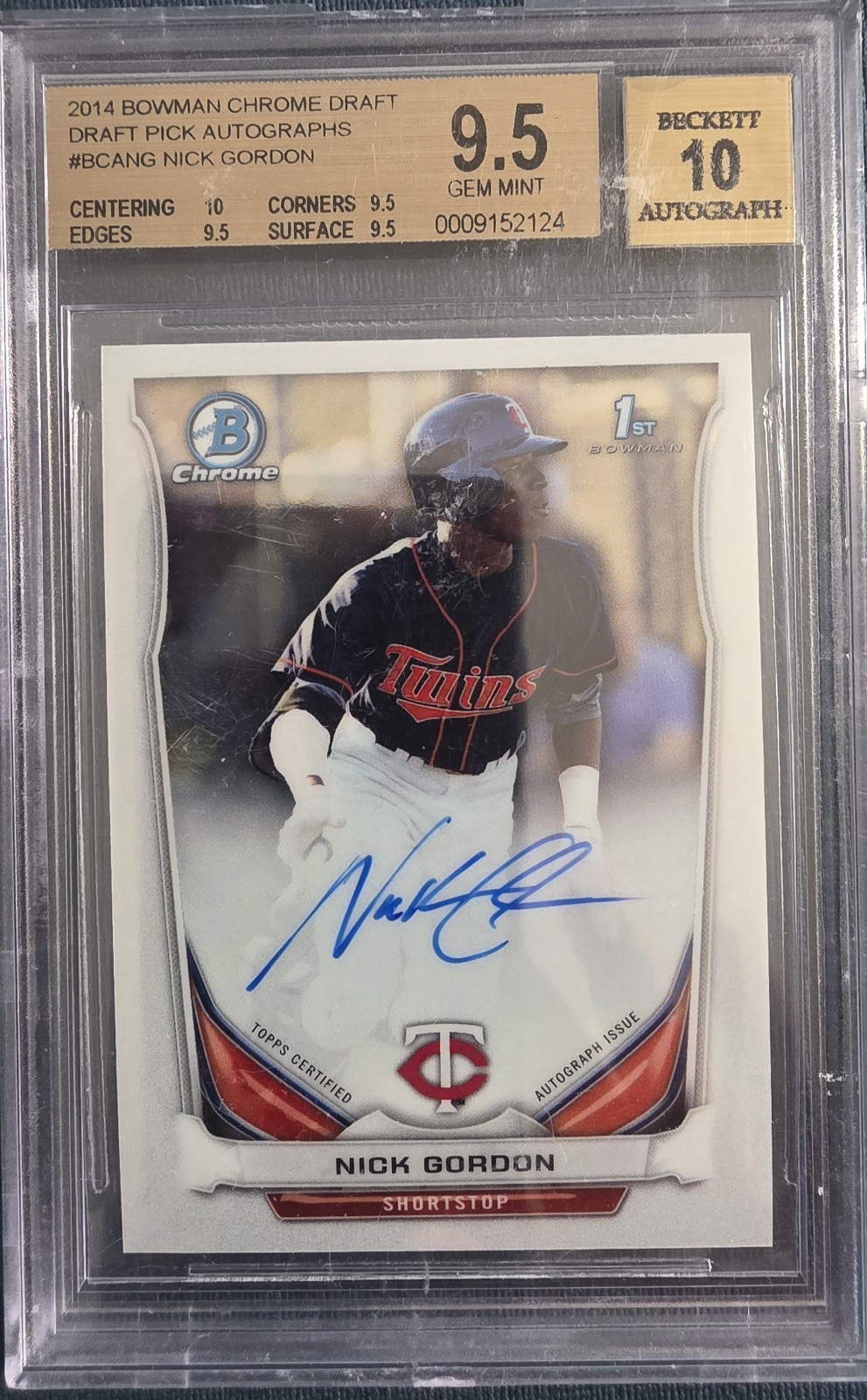 Nick Gordon - 2014 Bowman Chrome Draft Pick Autographs BGS 9.5 10 Autograph