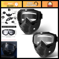 Tactical Motorcycle Goggles Mask - Anti-Fog Paintball Riding Glasses, ATV Safe