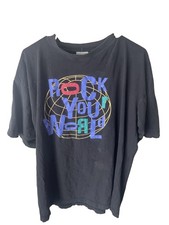 Vintage Cronies Rock Your World T‑Shirt XL Black Globe Graphic Made in USA