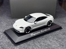 Porsche Original 1/43 Taycan Turbo S White Diecast Model Car by Minichamps