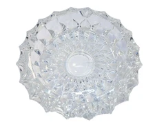 VINTAGE Large Lead Crystal Cut Clear Glass Cigar Cigarette Ashtray 7" Heavy