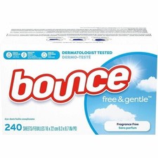  4 pack Dryer Sheets, Free  Gentle, Unscented, 240 Count
