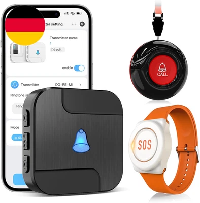 Calltou Wifi Tuya Smart Notfallknopf Für Senioren,Tragbares Notfallarmband Notru