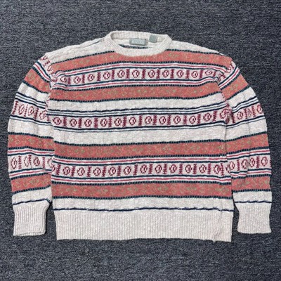 Vintage 90s Christopher Hayes Linen Cotton Knitted Sweater - Mens Size M Beige