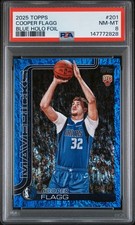 2025-26 Cooper Flagg Topps Blue Holo Foil #201 Numbered /150 PSA 8