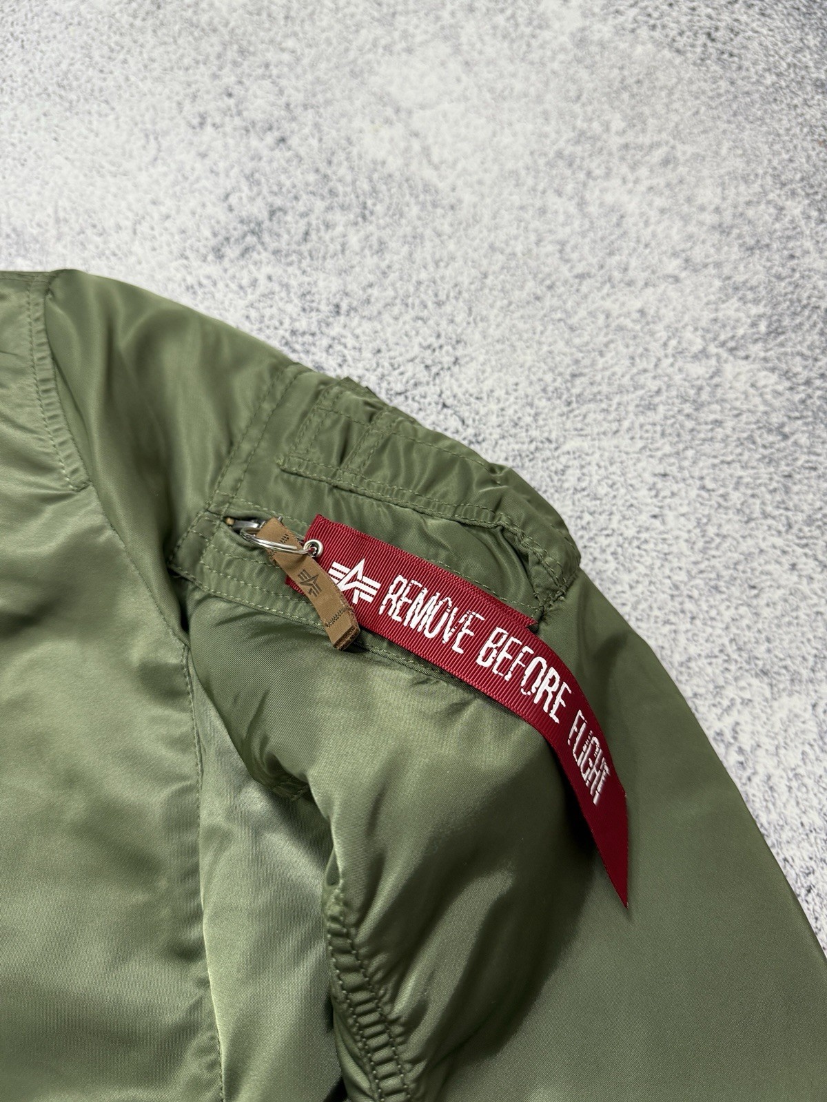 Alpha Industries MA-1 Bomber Flight Jacket Sage Green Orange Lining Women Size L image 7