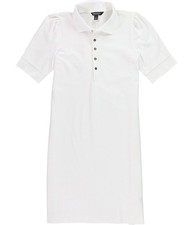 Ralph Lauren Womens Collared Shift Dress, white, M