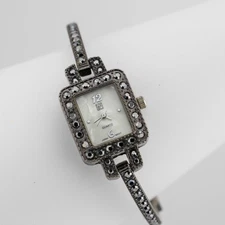 NY&C Marcasite's Dark-Tone Quartz Analog Women's Watch Sz. 6 1/2" New Battery