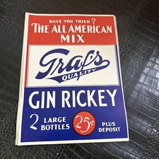 Vintage Graf&rsquo;s soda advertising Sign - Gin Rickey