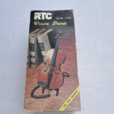 RTC RON-108 Violin Phone Corded Telephone Brown, Redial, Lighted Keypad
