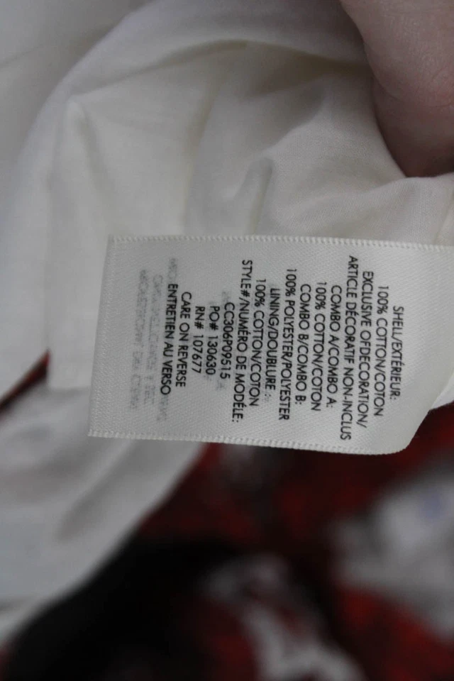 Alice + Olivia Women Red Floral Shirt Dress Collared Long Sleeve Cotton Size 0 - Image 4 of 4