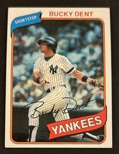 1980 Topps Bucky Dent Baseball Card #60 Yankees Shortstop GD Bad Corners O/C