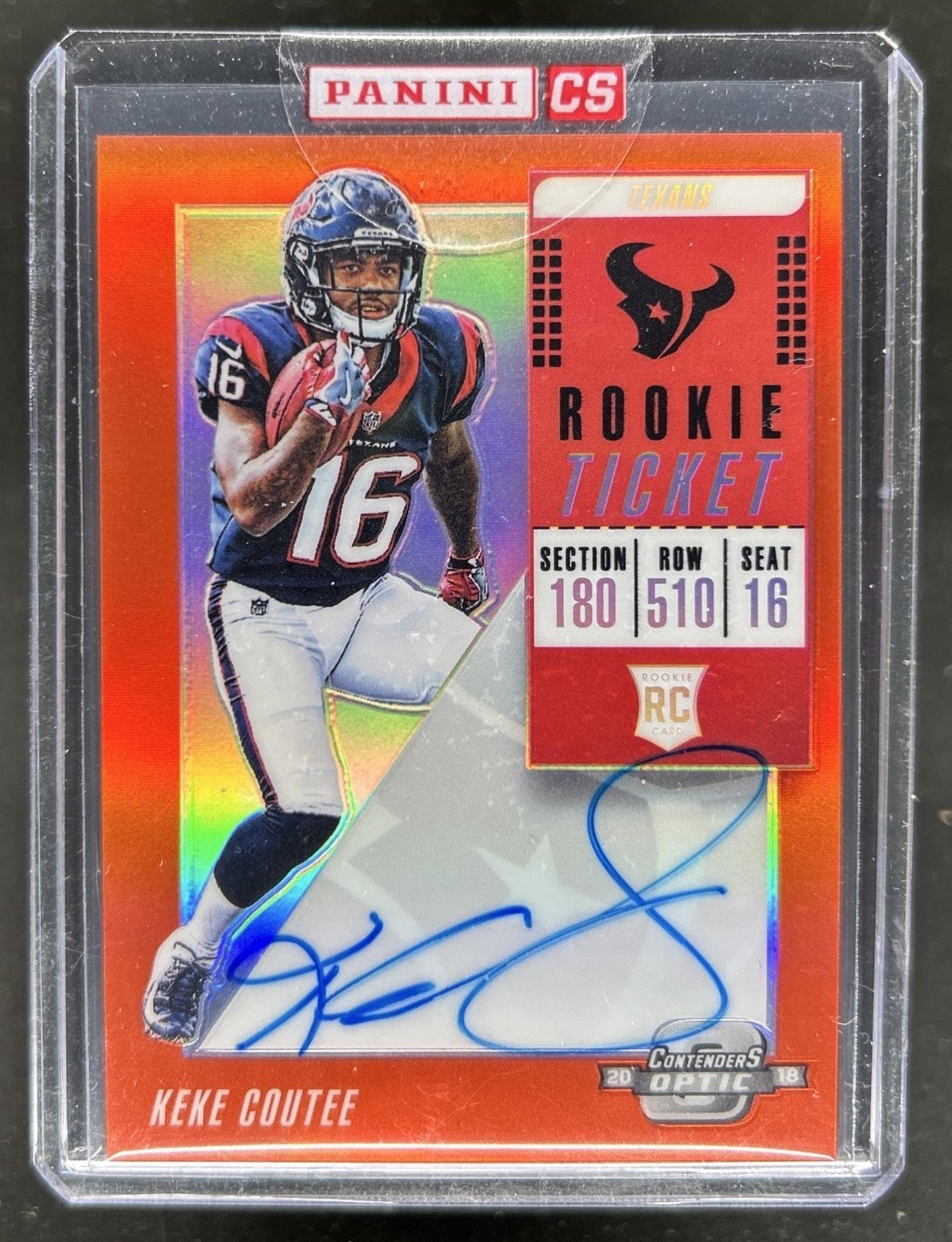 Keke Coutee Panini Contenders Optic #128 Autograph-Orange