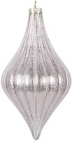 Clayre & Eef 6GL5142 Christbaumkugel Ø 8X15 Cm Silberfarbig