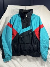 Vintage White Stag 80s 90s Ski Windbreaker Pullover lodge Snow winter Sport Teal