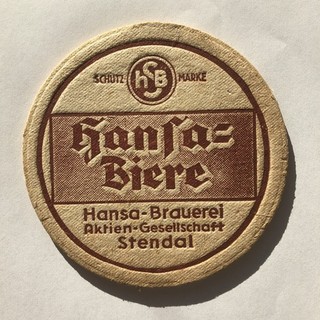Seltener VK Bierdeckel Hansa Brauerei AG Stendal