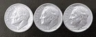 (Lot of 3) Roosevelt SILVER Dimes. 1958-D, 1961-D, 1963-D.     (R006)