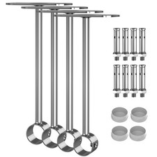 4 PCS 1 Inch Stainless Steel Curtain Rod Brackets Ceiling-Mount Polished Ends