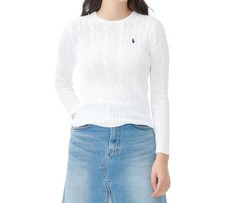 Genuine Polo Ralph Lauren W Slim Fit Cable Knit Sweater - White