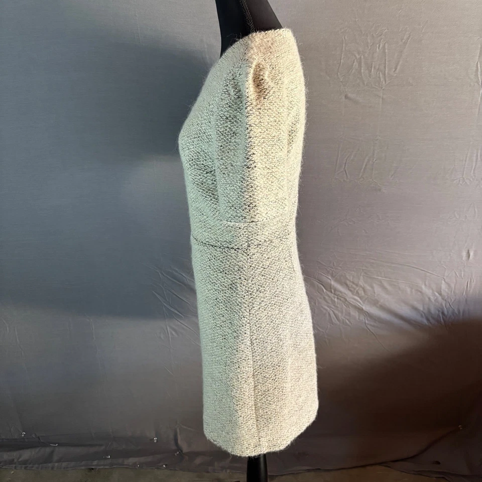 Mini Vestido Alice + Olivia Mujer S Tejido Tweed Manga Abullonada Talla 6 Beige Mohair Foto 3 de 4