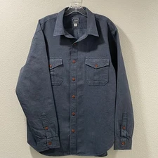 J. CREW "BAIRD McNUTT" Irish Linen Button Down Long Sleeve Shirt, Navy - Men XL