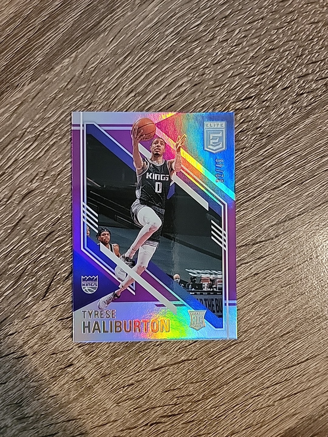 Tyrese Haliburton 2020-21 Panini Donruss Elite #105 Rookie Purple /49 RC Kings