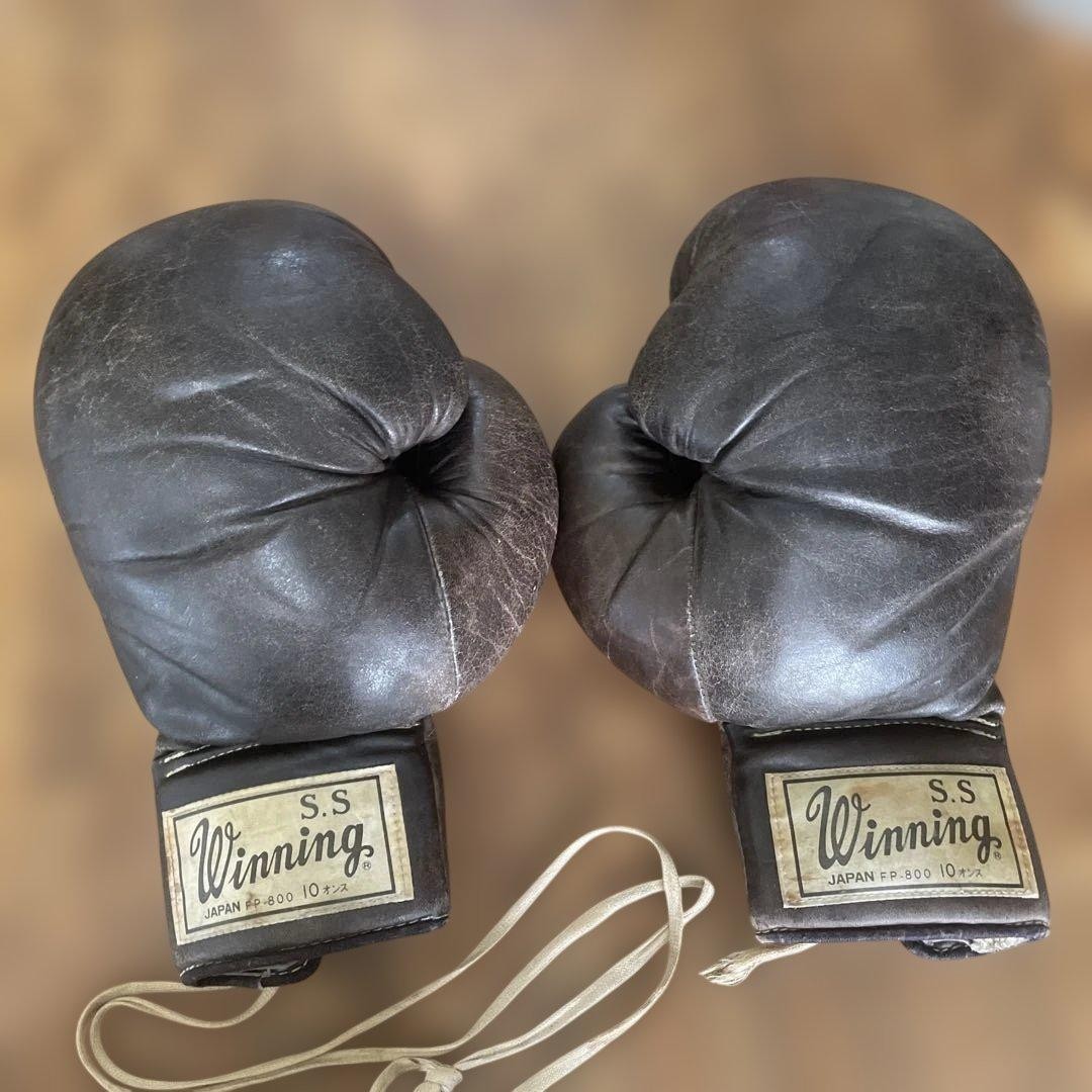 旧デザインWinning FP-800 10オンス ボクシンググローブ Winning Boxing Gloves Vintage Initial Old Logo 10oz FP-800 Black