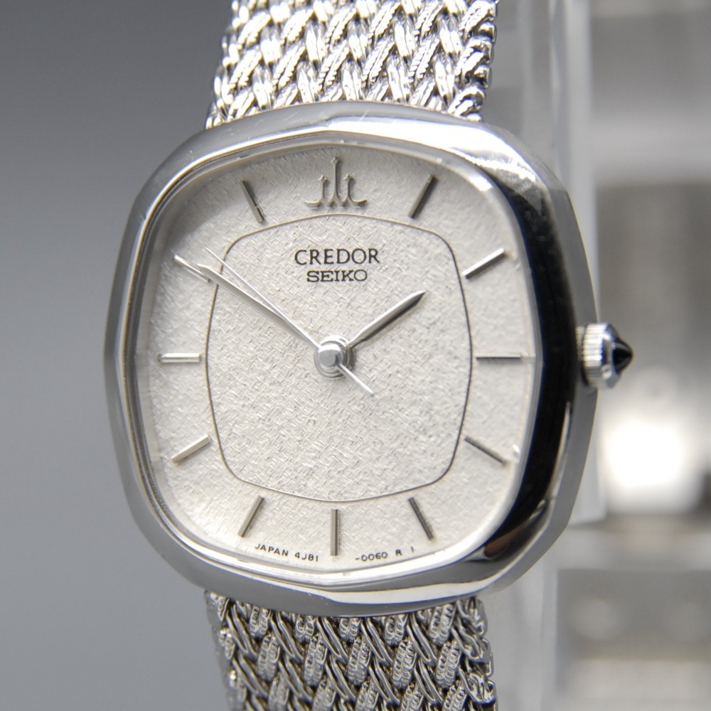CREDOR クォーツ 腕時計 4J81-5040 シルバー 銀　ヴィンテージ Near MINT] Vintage SEIKO Cledor 4J81-5040 22mm Silver Dial Quartz