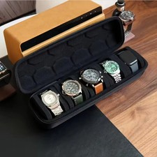1PC 5-Slot Watch Case  Hard Shell Travel Organizer with Pillow Insert - Gift Re