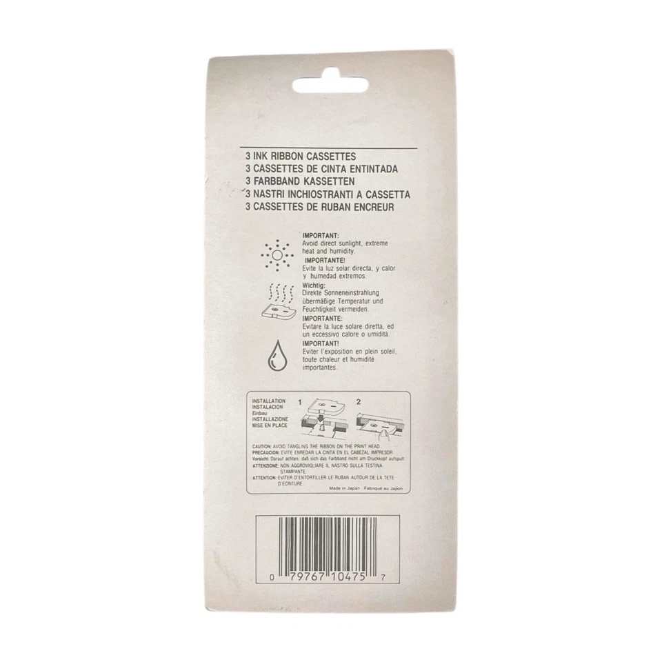 Casio IR-10F INK Ribbon Cassetes Package Of 3 For A Casio Typewriter New/Sealed - Image 3 of 3