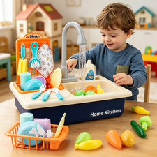 Play Sink with Running Water, Kitchen Play Toddler Outdoor Activity Water Toys