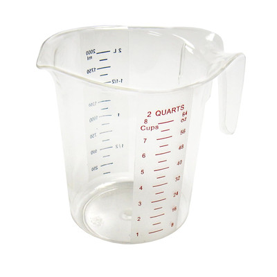 Winco 2 Quart Clear Measuring Cup Polycarbonate  Durable Kitchen Measure Cup