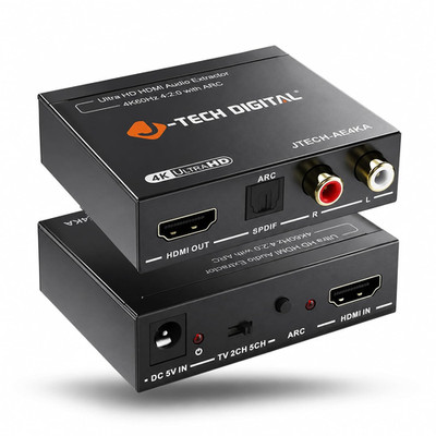 HDMI Audio Extractor 4K 60Hz & ARC Support, HDMI to RCA Optical Compatible with 
