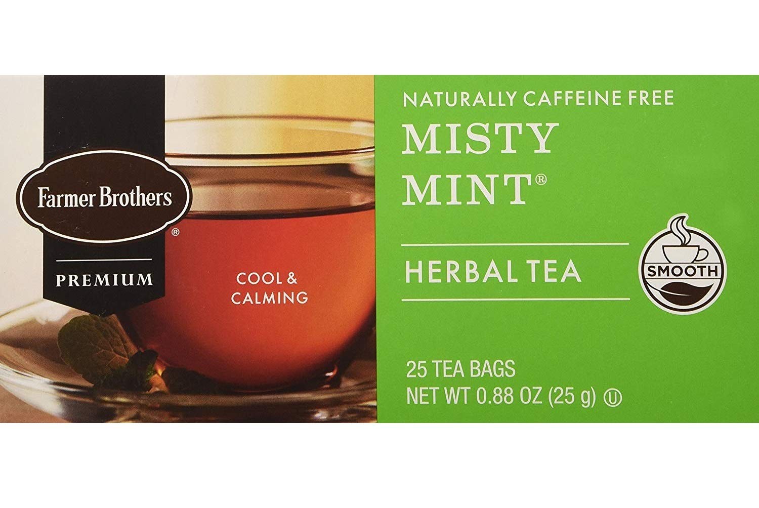 Cool Calming Herbal Tea 25 Bags Gluten Free Lemongrass and Peppermint Blend
