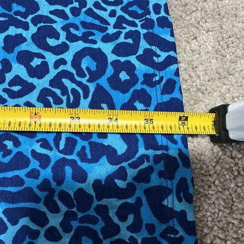 Lilly Pulitzer Etta V Neck Dress Women’s M Blue Cheetah Bauble Trim Short Sleeve - Picture 7 of 9