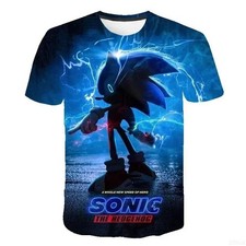Boys Girls Clothes Clothing Summer T-Shirt Tshirt Cartoon Sonic Hedgehog Game